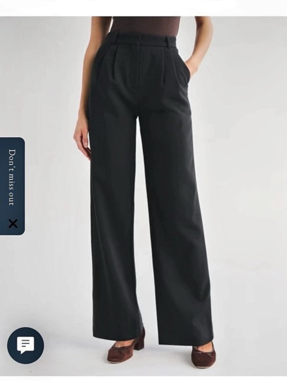 Abercrombie & Fitch A&F Sloane Tailored Wide Leg Pant Black